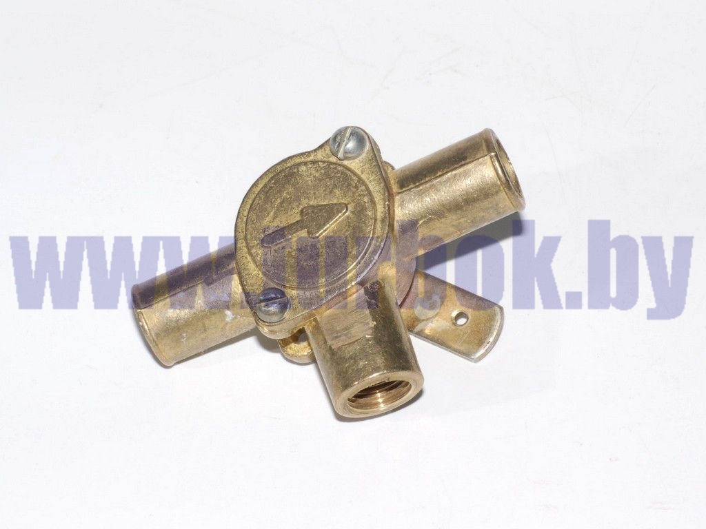 Кран отопителя (нового типа) на 3 выхода рукоятка вправо