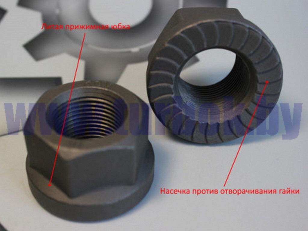Гайка М24*1.5х27 стремянки рессоры задней (с юбкой и насечкой против отворачивания)